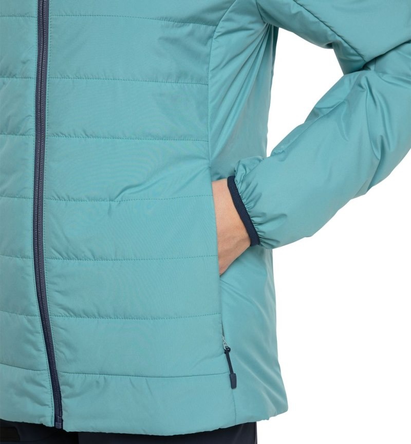 Women's Haglöfs Mimic Silver Hood Insulated Jackets Green Blue Canada | NE32-454