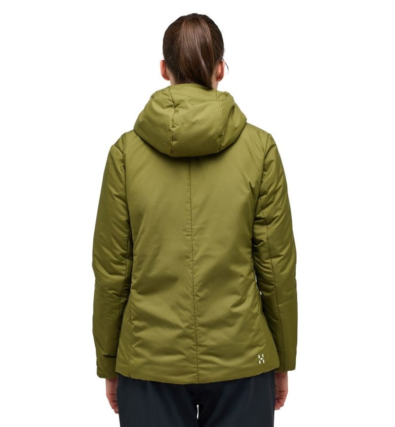 Women's Haglöfs Mimic Silver Hood Insulated Jackets Olive Green Canada | JO78-248