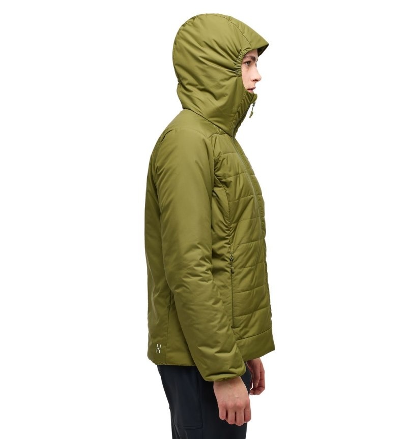 Women's Haglöfs Mimic Silver Hood Insulated Jackets Olive Green Canada | JO78-248