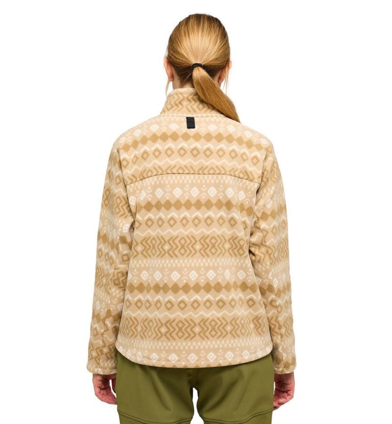 Women's Haglöfs Mora Mid Fleece Jackets Beige / Brown Canada | CX99-558