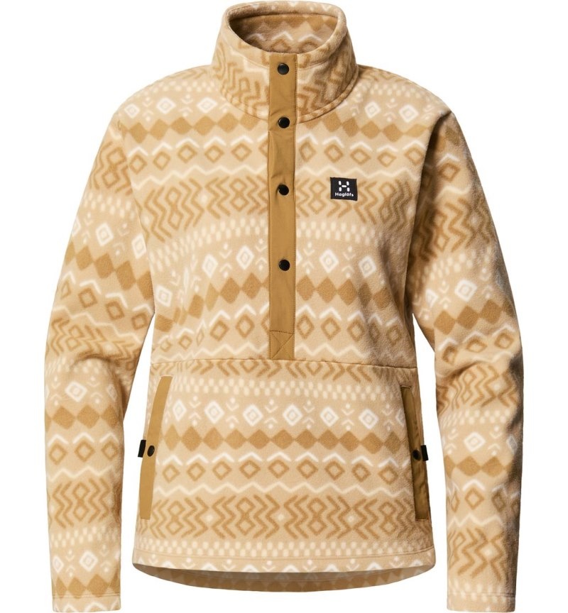 Women's Haglöfs Mora Mid Fleece Jackets Beige / Brown Canada | CX99-558