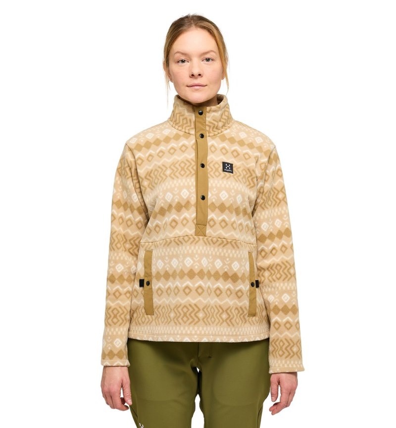 Women\'s Haglöfs Mora Mid Fleece Jackets Beige / Brown Canada | CX99-558