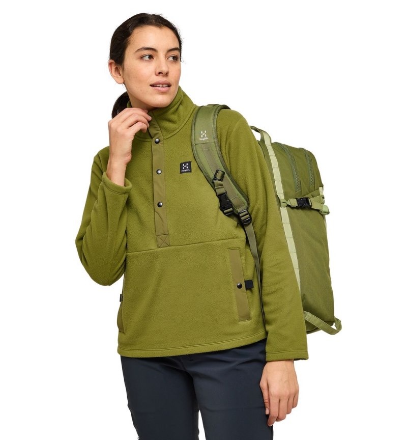 Women's Haglöfs Mora Mid Fleece Jackets Olive Green Canada | ZQ25-688