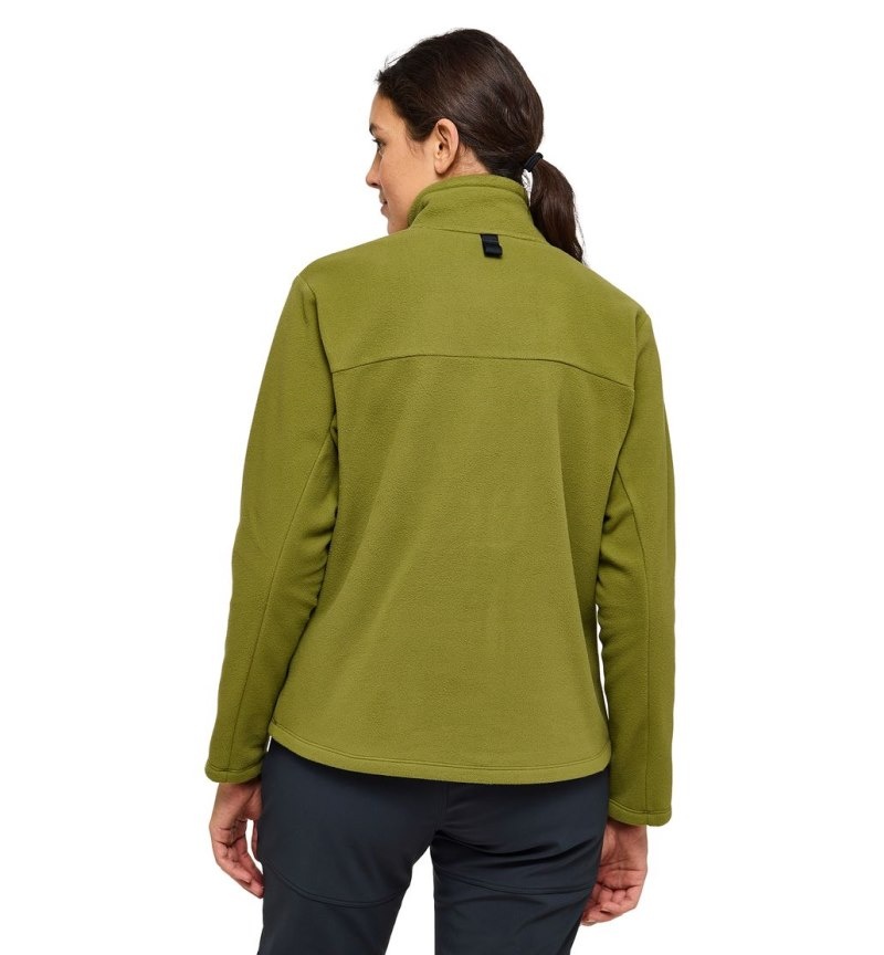 Women's Haglöfs Mora Mid Fleece Jackets Olive Green Canada | ZQ25-688