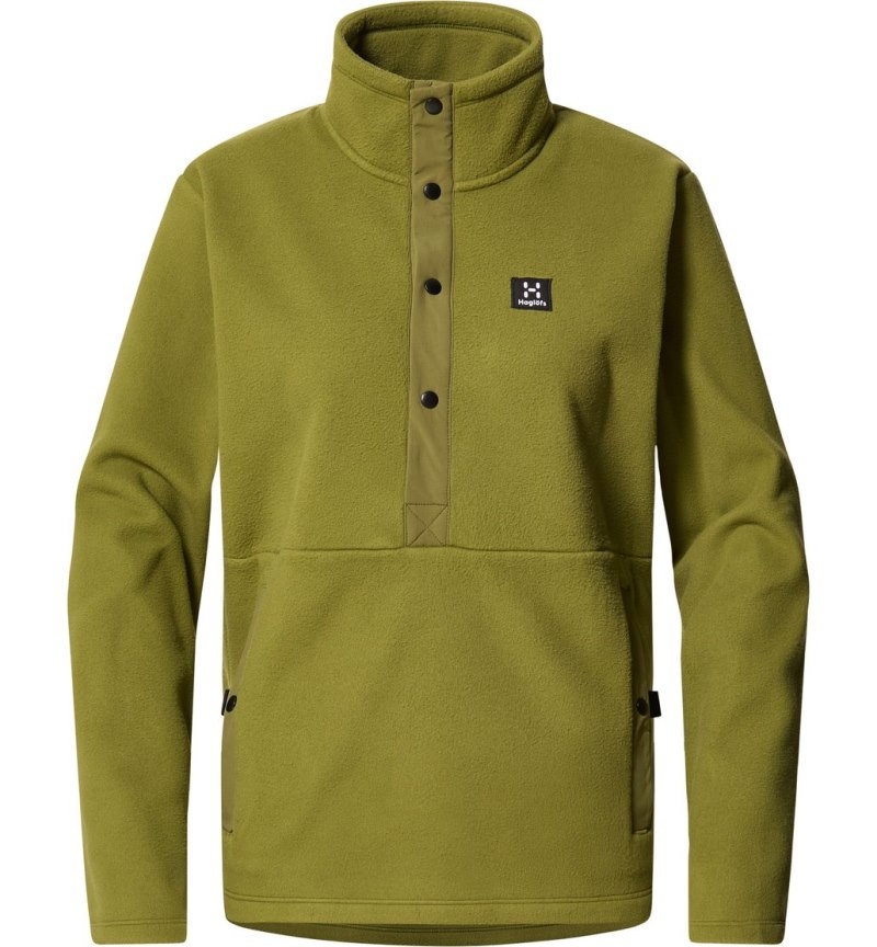 Women's Haglöfs Mora Mid Fleece Jackets Olive Green Canada | ZQ25-688