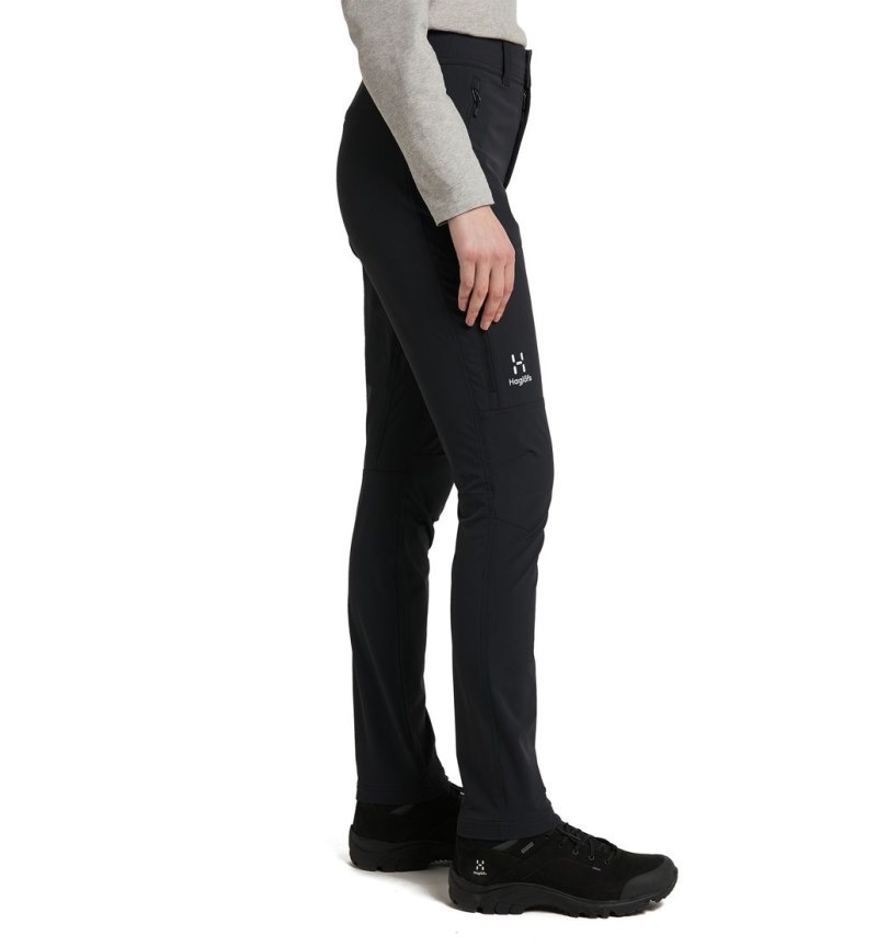 Women's Haglöfs Morän Softshell Slim Pant Softshell Trousers Black Canada | SP98-054