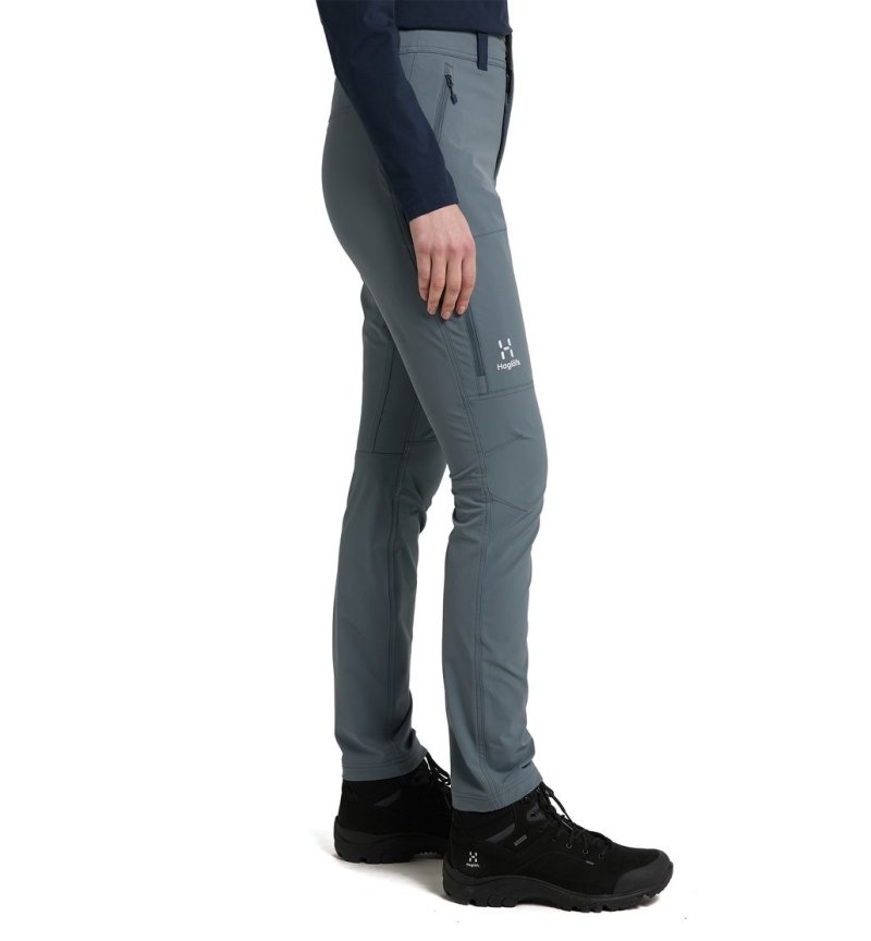 Women's Haglöfs Morän Softshell Slim Pant Softshell Trousers Blue Canada | EN61-906