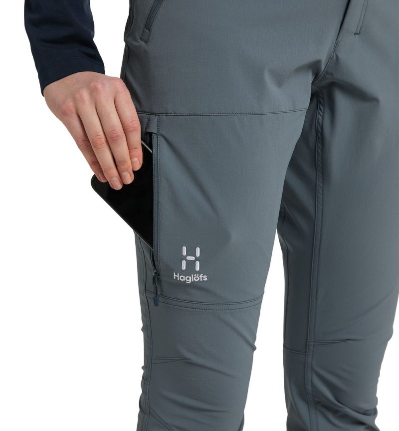 Women's Haglöfs Morän Softshell Slim Pant Softshell Trousers Blue Canada | EN61-906