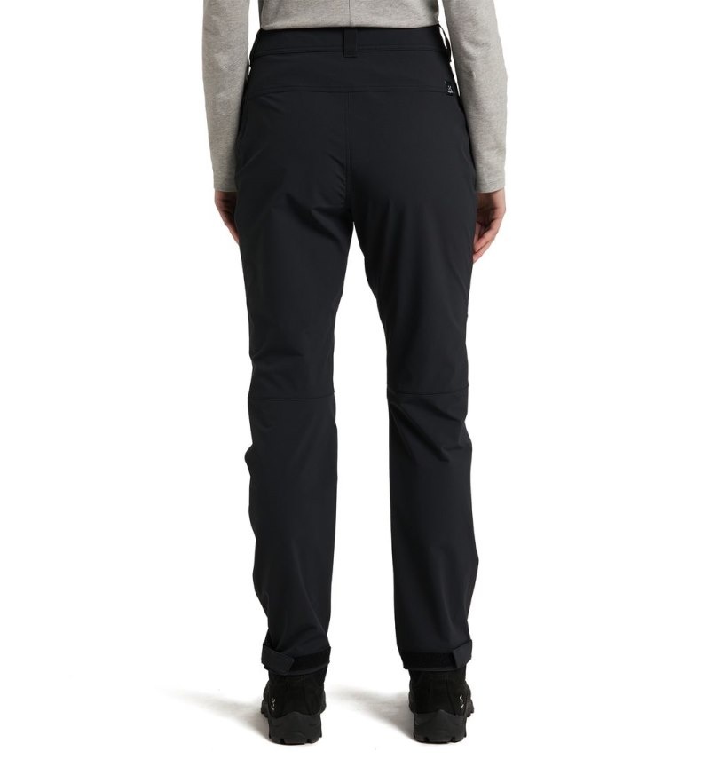 Women's Haglöfs Morän Softshell Standard Pant Softshell Trousers Black Canada | FV94-357