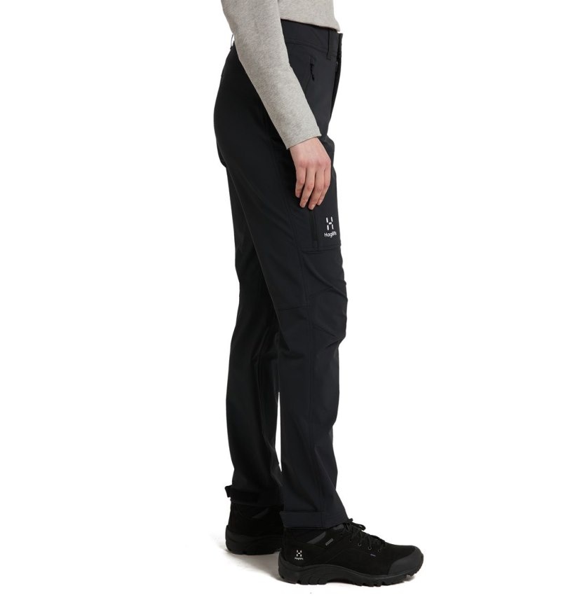 Women's Haglöfs Morän Softshell Standard Pant Softshell Trousers Black Canada | FV94-357