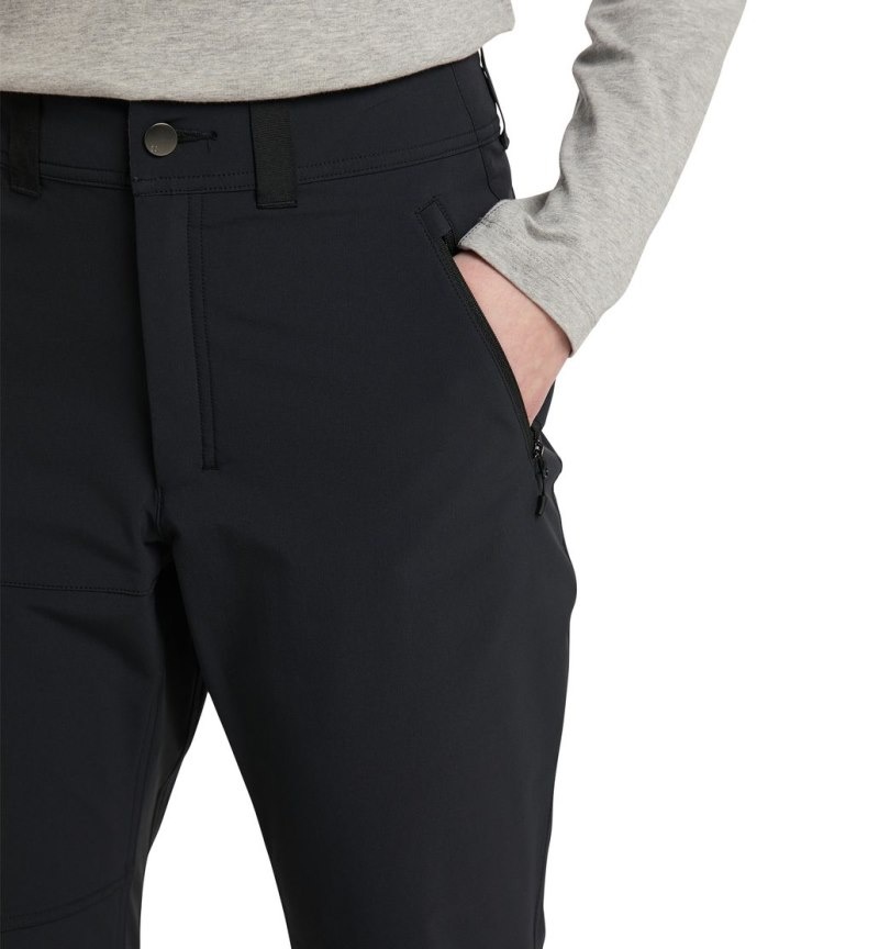 Women's Haglöfs Morän Softshell Standard Pant Softshell Trousers Black Canada | FV94-357