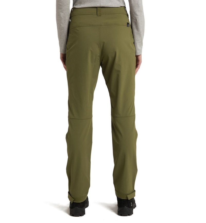 Women's Haglöfs Morän Softshell Standard Pant Softshell Trousers Olive Green Canada | HS34-790