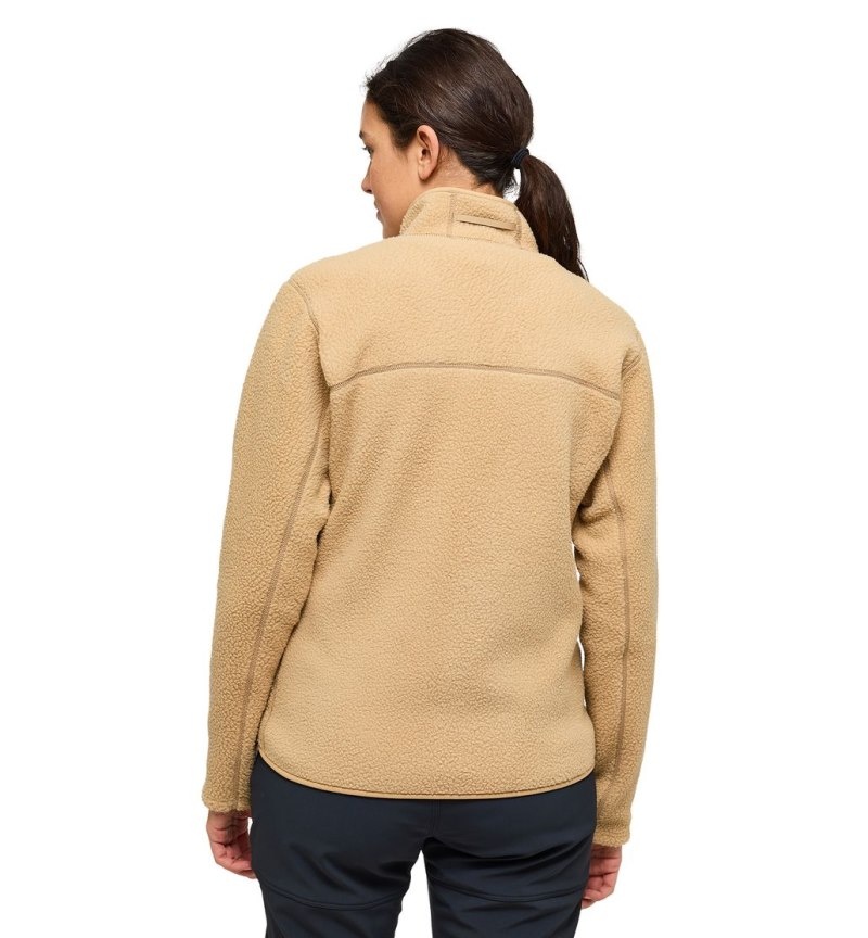 Women's Haglöfs Mossa Pile Jacket Fleece Jackets Beige Canada | ZD70-579