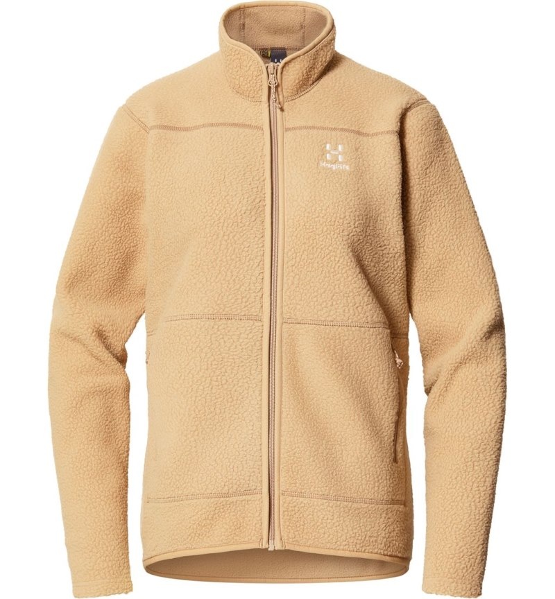 Women's Haglöfs Mossa Pile Jacket Fleece Jackets Beige Canada | ZD70-579