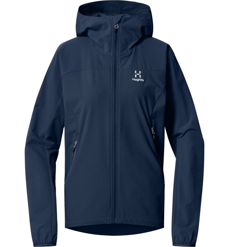 Women's Haglöfs Move Softshell Hood Windbreaker Blue Canada | RQ94-803