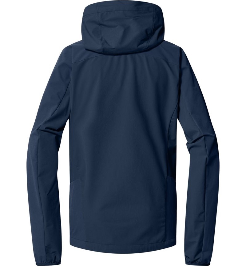 Women's Haglöfs Move Softshell Hood Windbreaker Blue Canada | RQ94-803