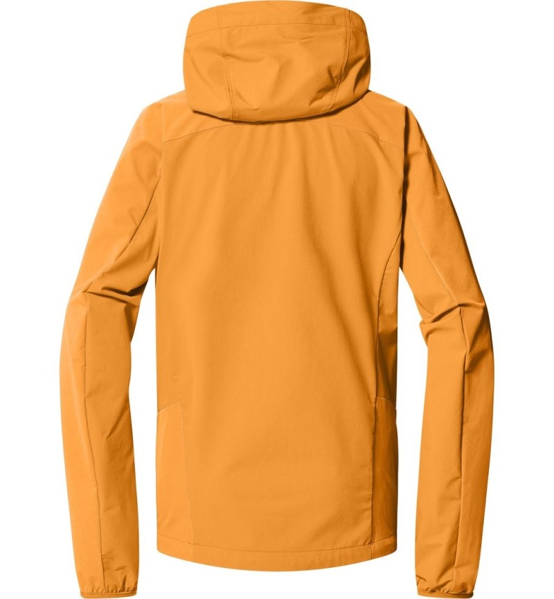 Women's Haglöfs Move Softshell Hood Windbreaker Yellow Canada | KM71-325