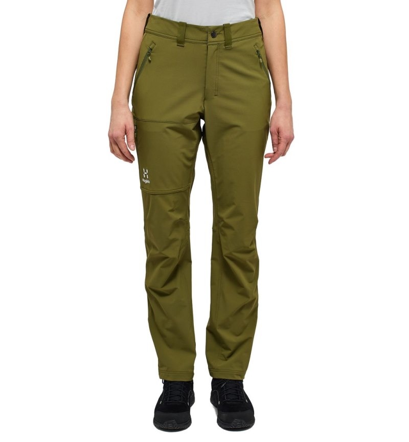 Women's Haglöfs Move Softshell Standard Pant Softshell Trousers Olive Green Canada | EF27-987