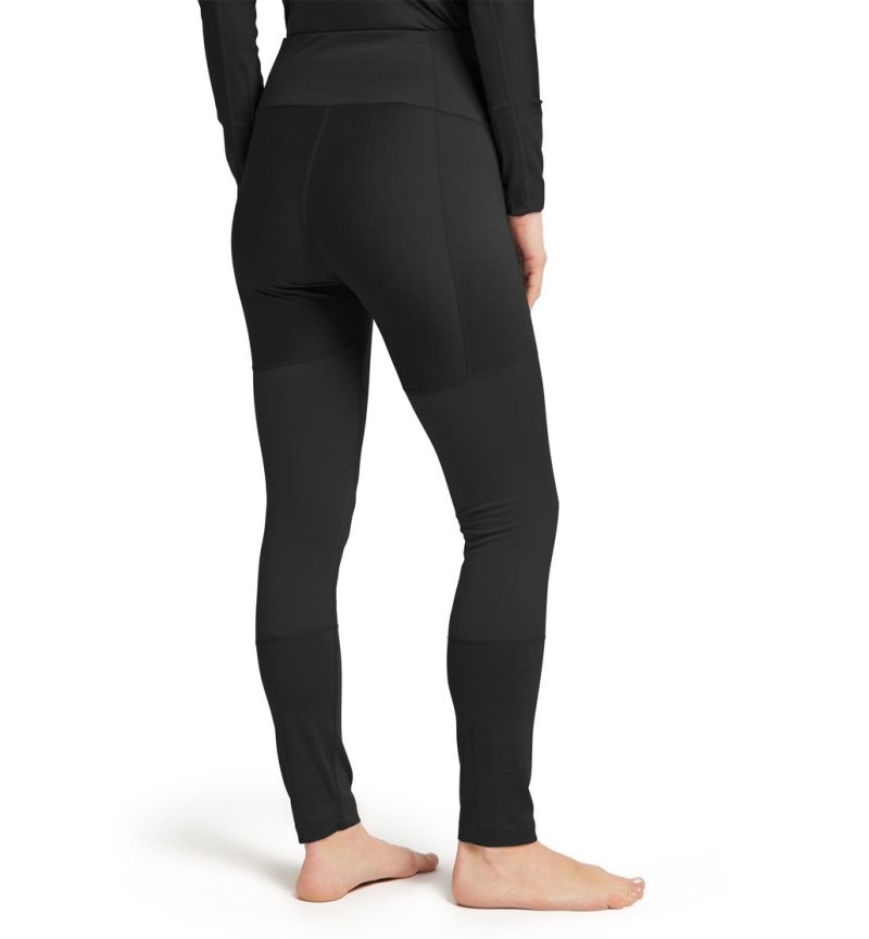 Women's Haglöfs Natural Blend Tech Long Johns Tights Black Canada | BM58-849