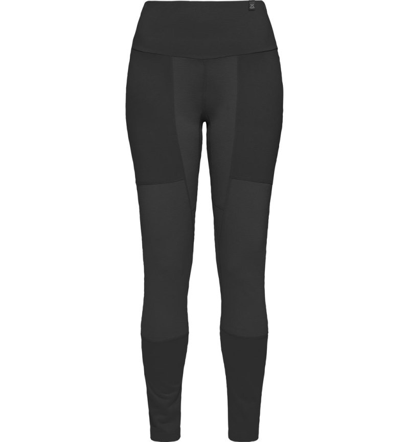 Women's Haglöfs Natural Blend Tech Long Johns Tights Black Canada | BM58-849