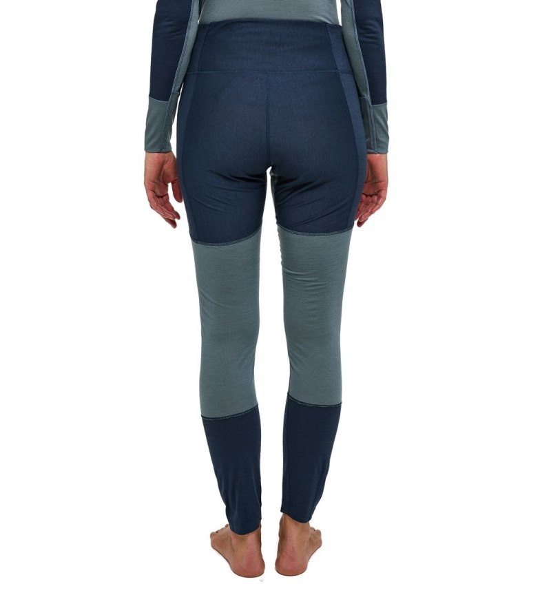 Women's Haglöfs Natural Blend Tech Long Johns Tights Blue / Blue Canada | EF39-678