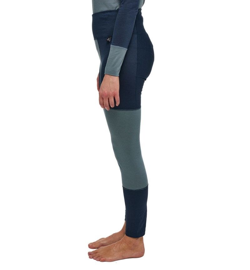 Women's Haglöfs Natural Blend Tech Long Johns Tights Blue / Blue Canada | EF39-678