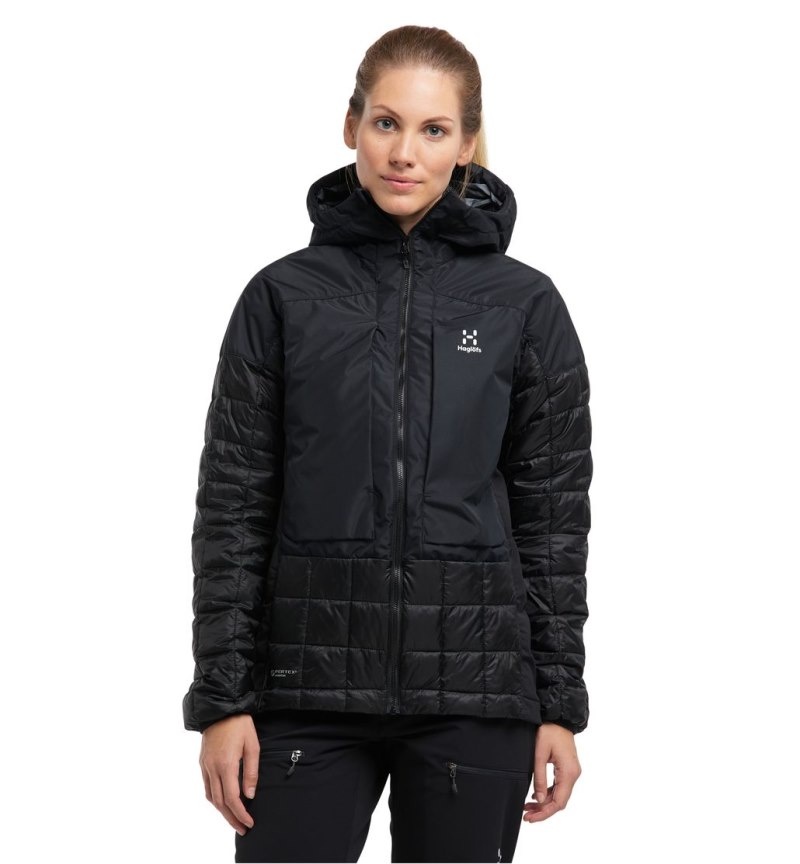 Women's Haglöfs Nordic Mimic Hood Insulated Jackets Black Canada | XV21-806