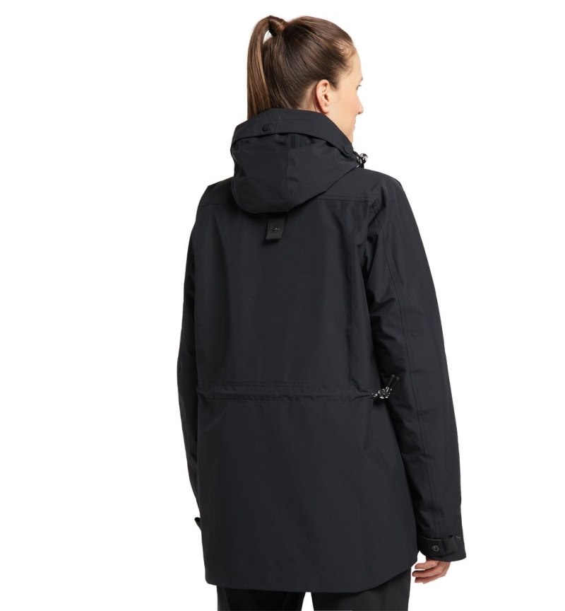 Women's Haglöfs Orsa Parka Windbreaker Black Canada | FF89-162