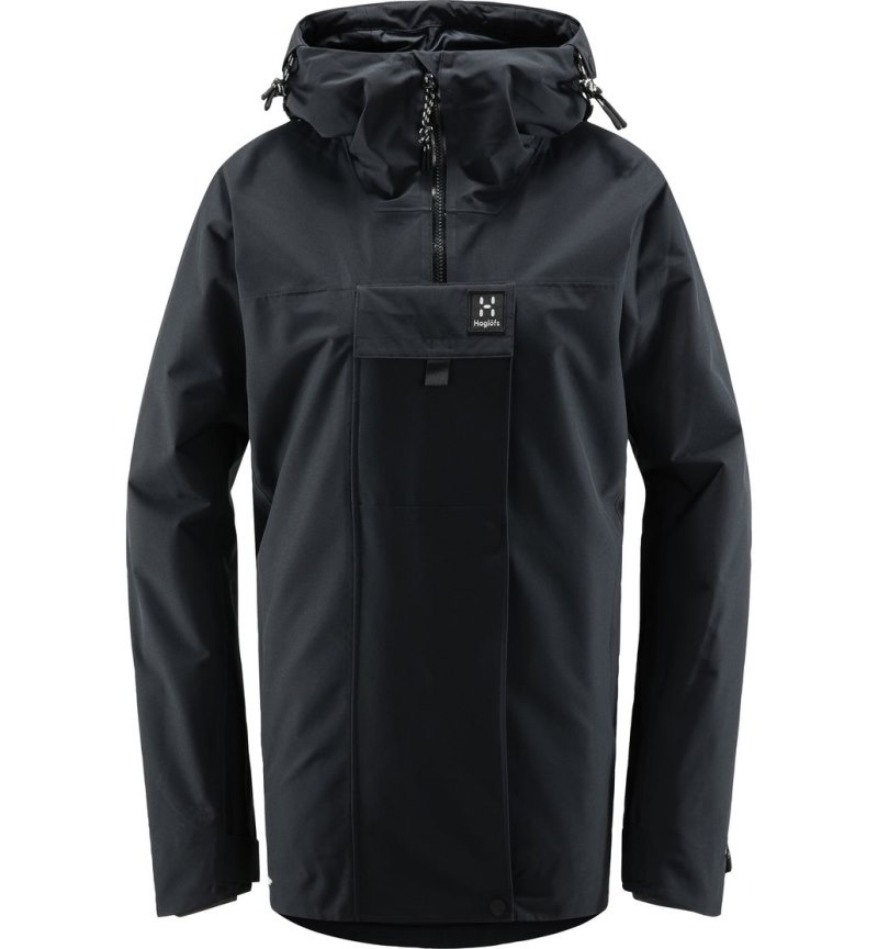 Women's Haglöfs Orsa Parka Windbreaker Black Canada | FF89-162