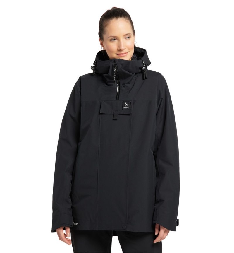 Women\'s Haglöfs Orsa Parka Windbreaker Black Canada | FF89-162