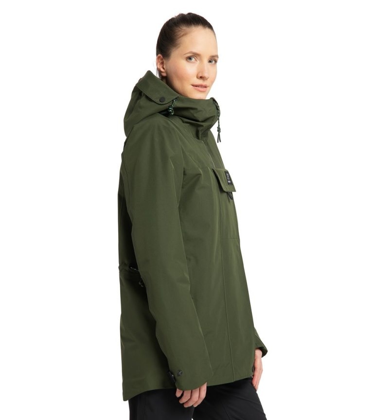 Women's Haglöfs Orsa Parka Windbreaker Green Canada | MV69-705