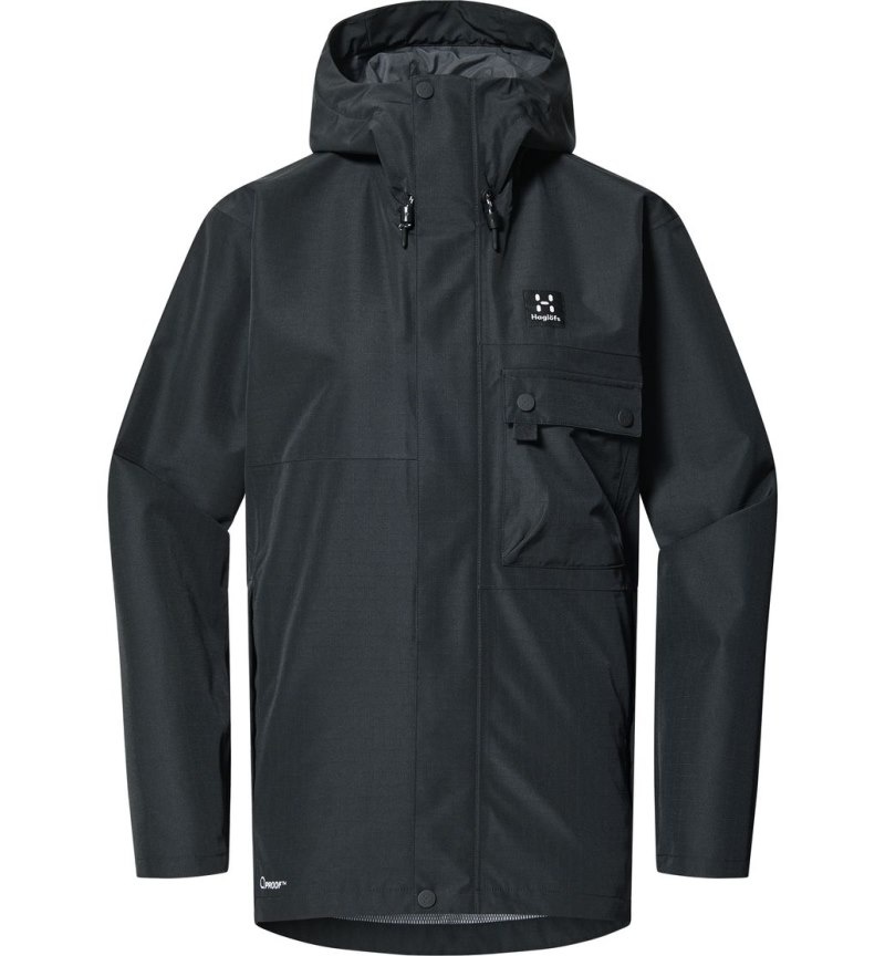 Women's Haglöfs Porfyr Proof Jacket Windbreaker Black Canada | YA61-787