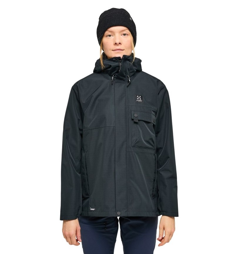 Women\'s Haglöfs Porfyr Proof Jacket Windbreaker Black Canada | YA61-787