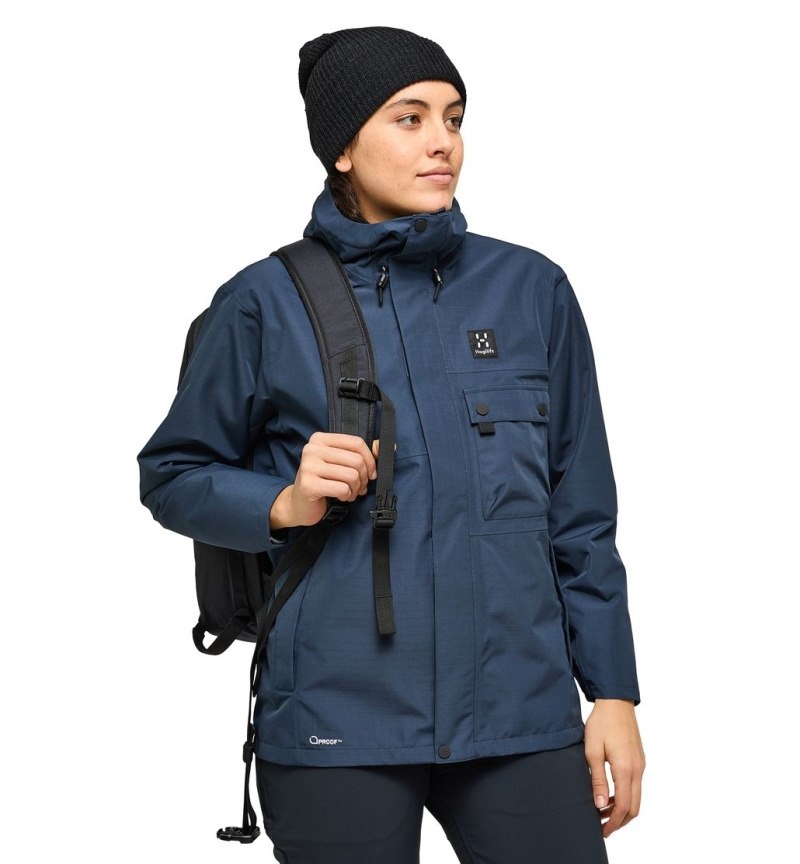 Women's Haglöfs Porfyr Proof Jacket Windbreaker Blue Canada | LC00-508