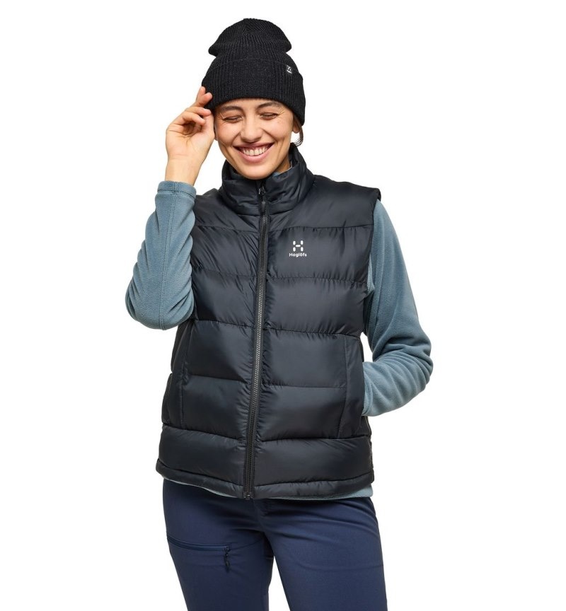 Women's Haglöfs Puffy Mimic Vest Insulated Jackets Black Canada | XE73-737