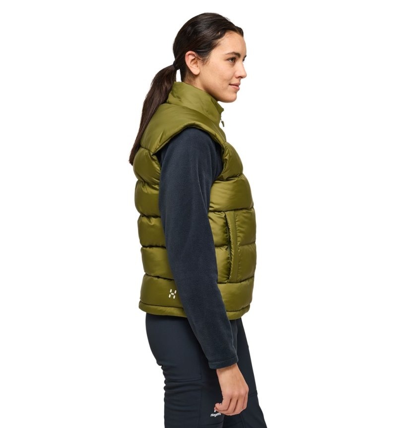 Women's Haglöfs Puffy Mimic Vest Insulated Jackets Olive Green Canada | YL08-447