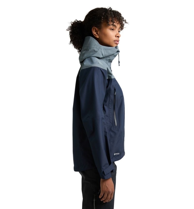 Women's Haglöfs ROC Flash GTX Jacket Windbreaker Blue / Blue Canada | NI85-319