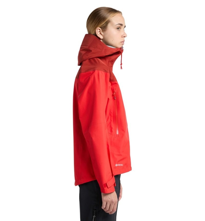 Women's Haglöfs ROC Flash GTX Jacket Windbreaker Red / Corrosion Canada | YT14-266