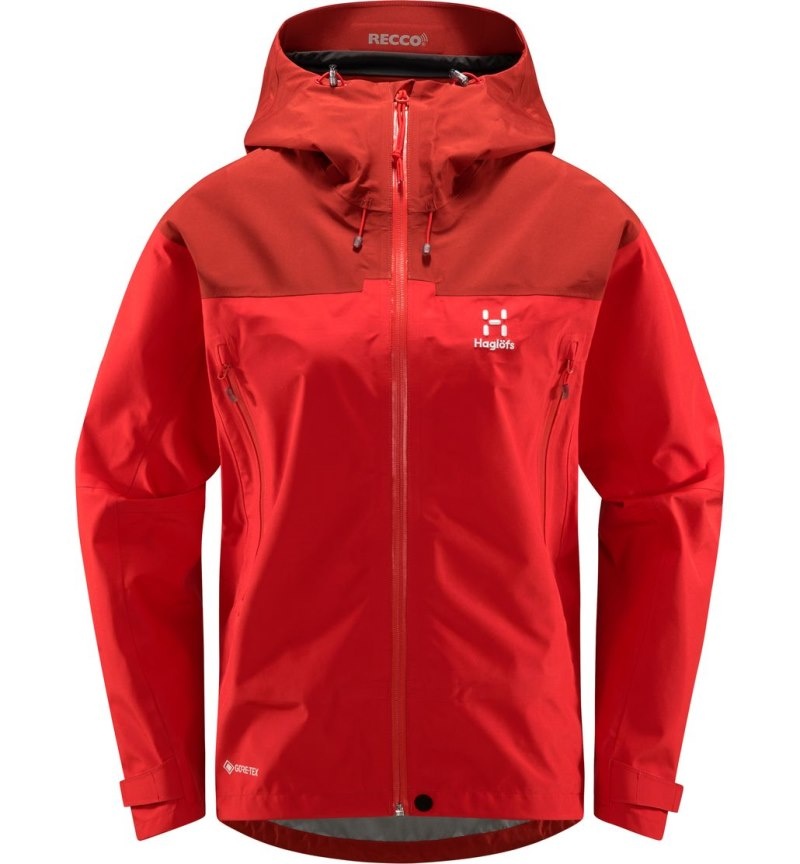 Women's Haglöfs ROC Flash GTX Jacket Windbreaker Red / Corrosion Canada | YT14-266