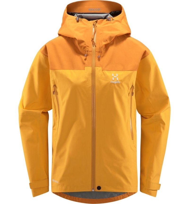 Women's Haglöfs ROC Flash GTX Jacket Windbreaker Yellow / Yellow Canada | CF15-986