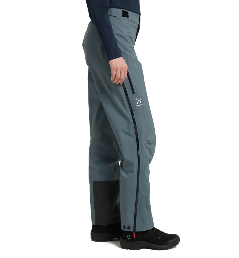 Women's Haglöfs ROC GTX Pant Waterproof Trousers Blue Canada | AP37-843