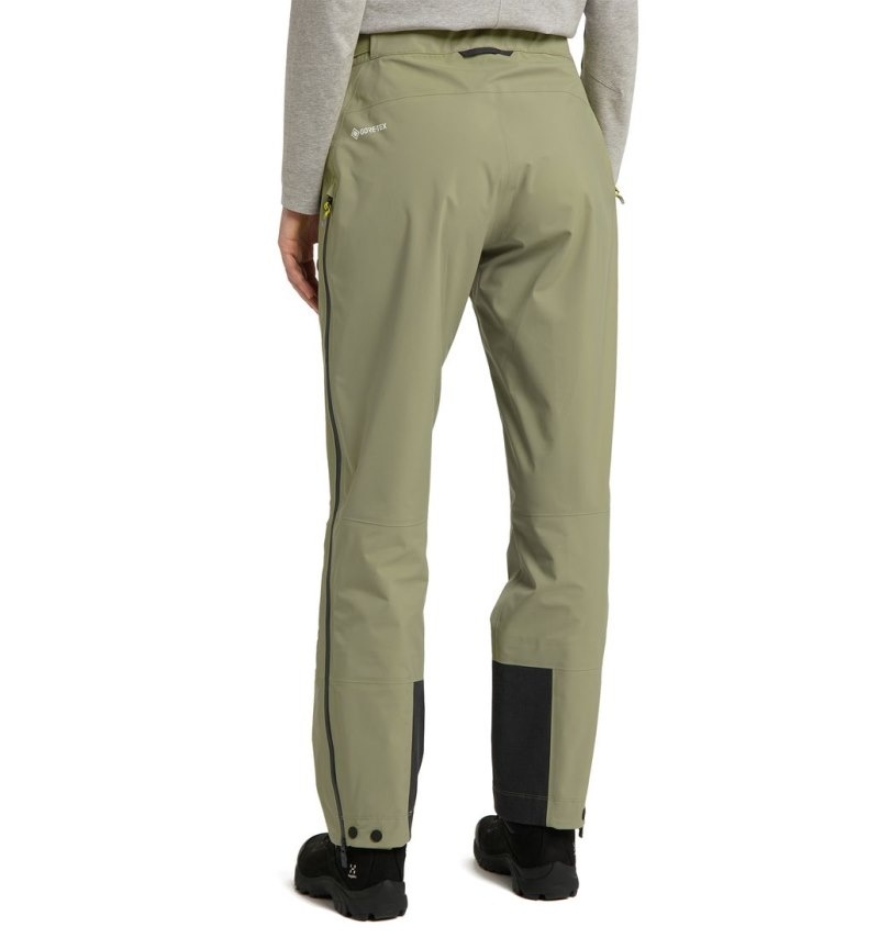 Women's Haglöfs ROC GTX Pant Waterproof Trousers Green Canada | BZ42-513