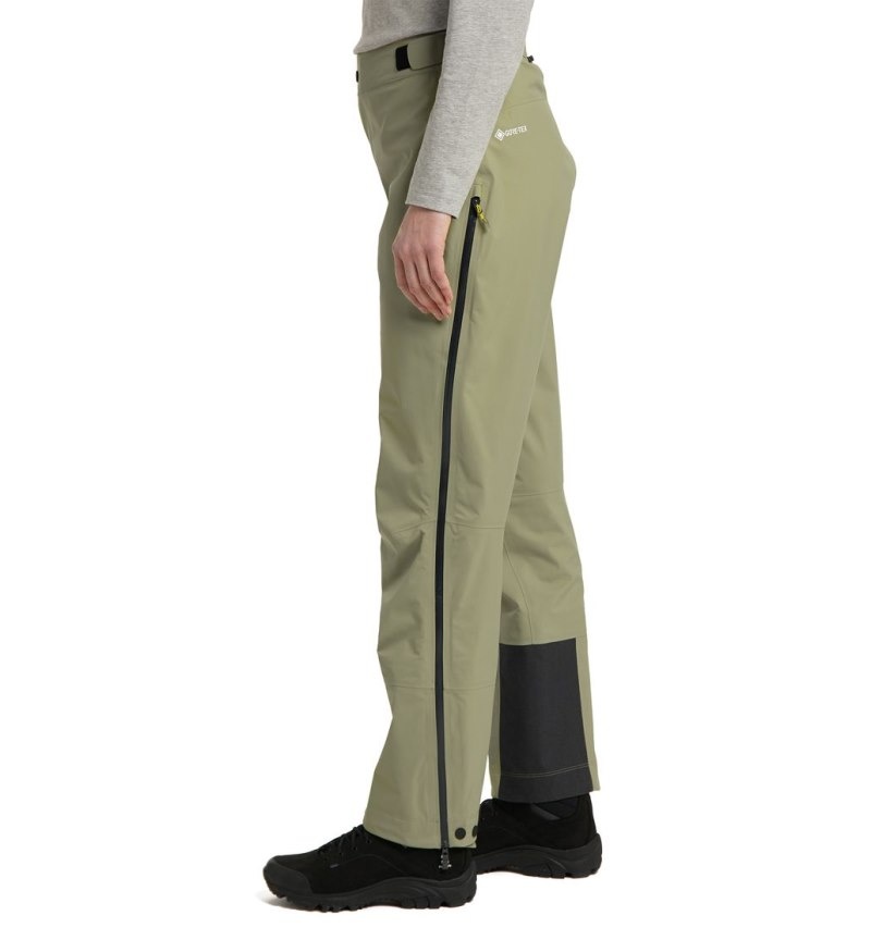 Women's Haglöfs ROC GTX Pant Waterproof Trousers Green Canada | BZ42-513