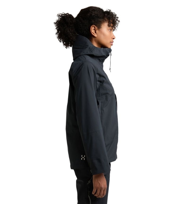 Women's Haglöfs ROC Mono Proof Jacket Windbreaker Black Canada | LU83-241