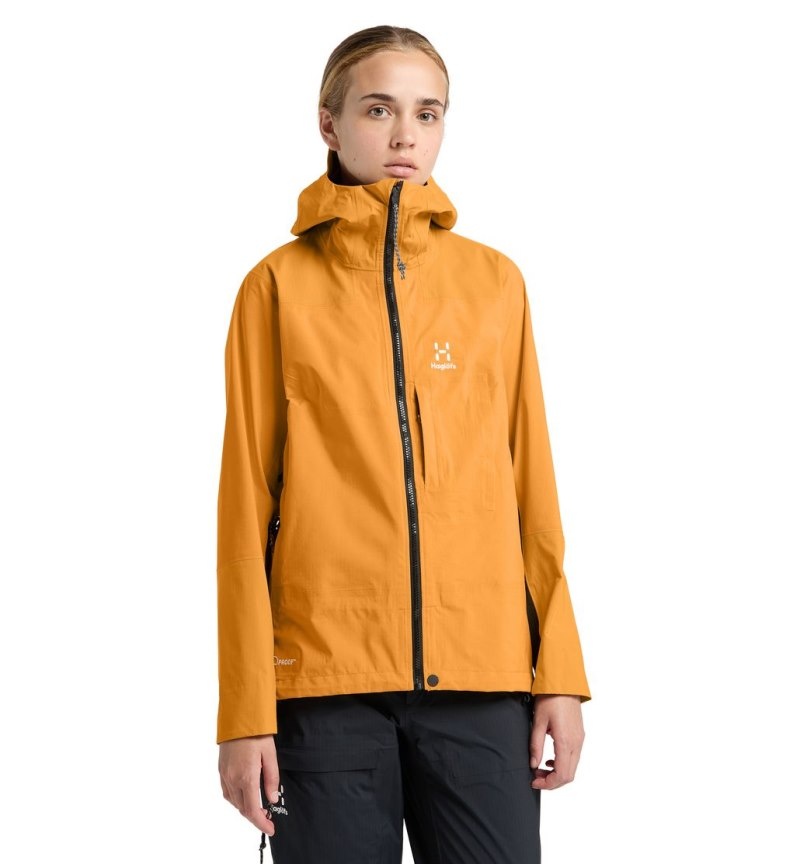 Women\'s Haglöfs ROC Mono Proof Jacket Windbreaker Yellow Canada | JT40-615