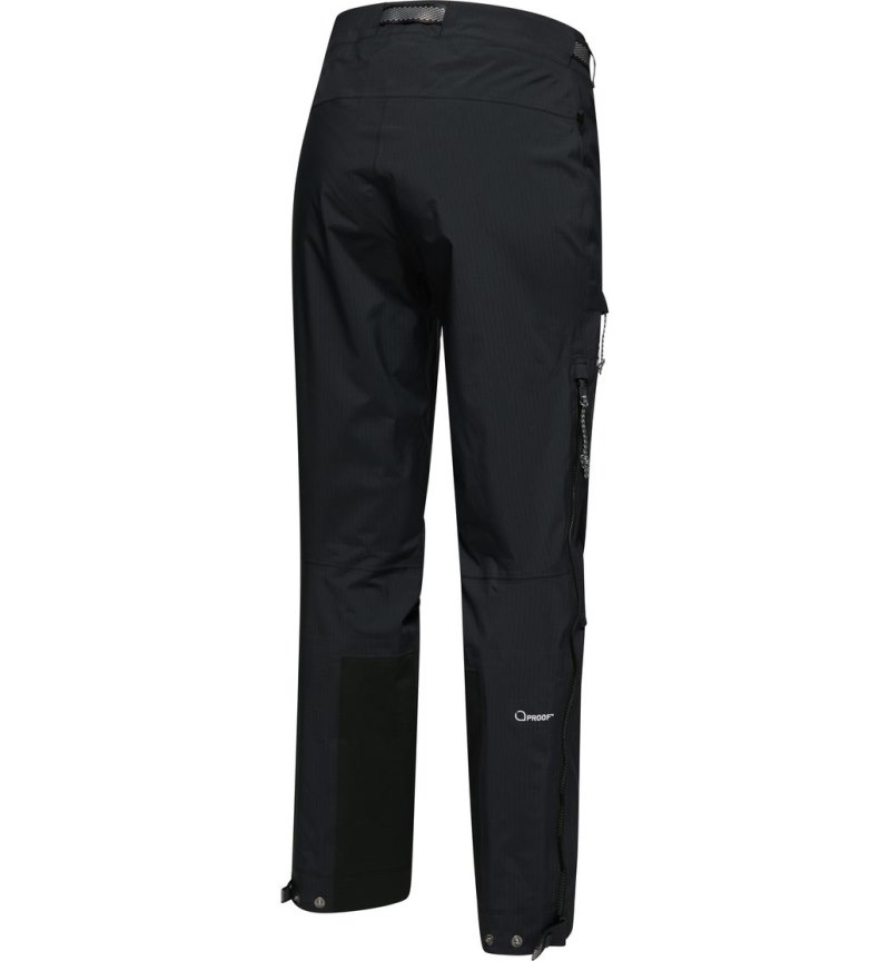 Women's Haglöfs ROC Mono Proof Pant Waterproof Trousers Black Canada | NP63-526