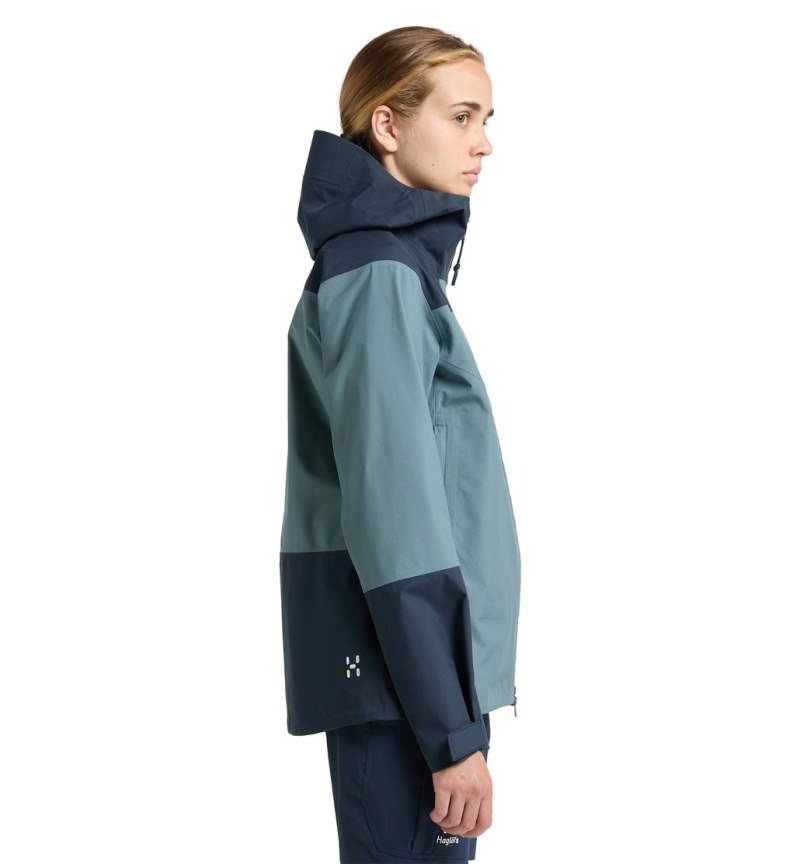 Women's Haglöfs ROC Sloper Proof Jacket Windbreaker Blue / Blue Canada | IL51-888