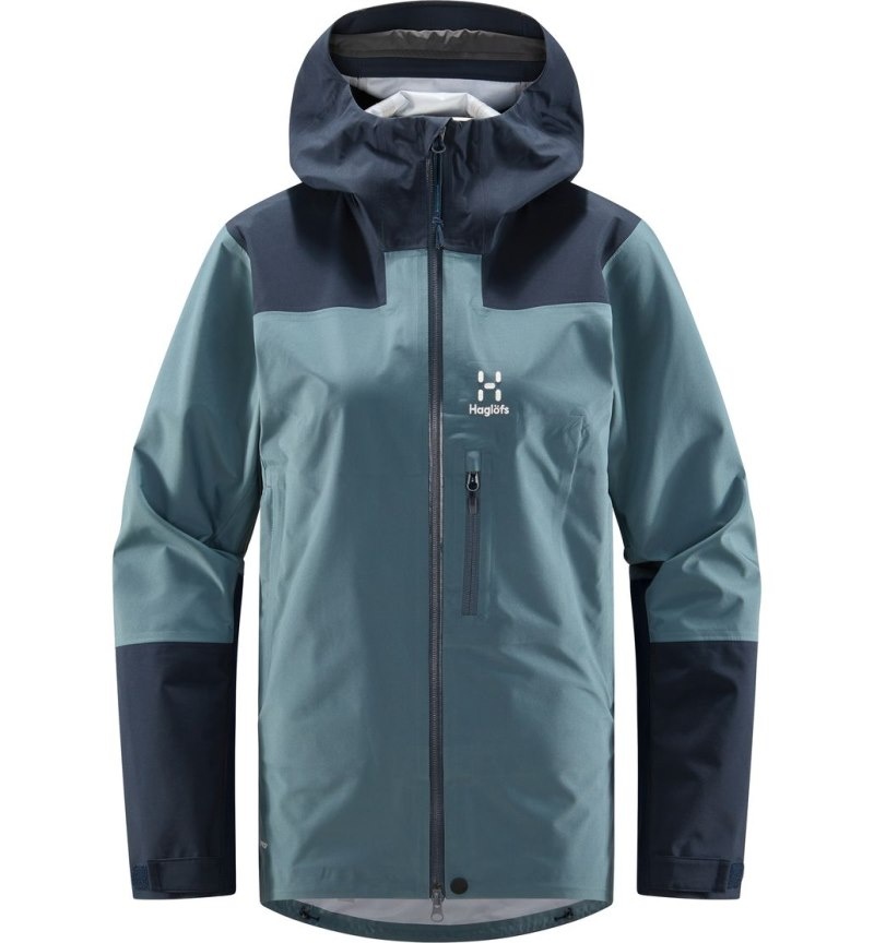 Women's Haglöfs ROC Sloper Proof Jacket Windbreaker Blue / Blue Canada | IL51-888