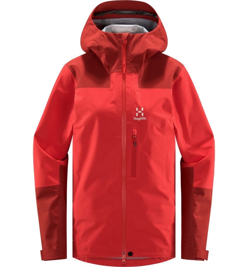 Women's Haglöfs ROC Sloper Proof Jacket Windbreaker Red / Corrosion Canada | DW81-952