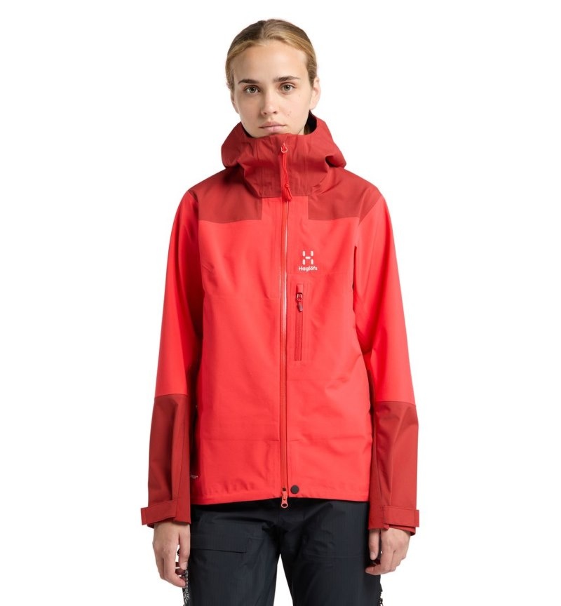 Women\'s Haglöfs ROC Sloper Proof Jacket Windbreaker Red / Corrosion Canada | DW81-952